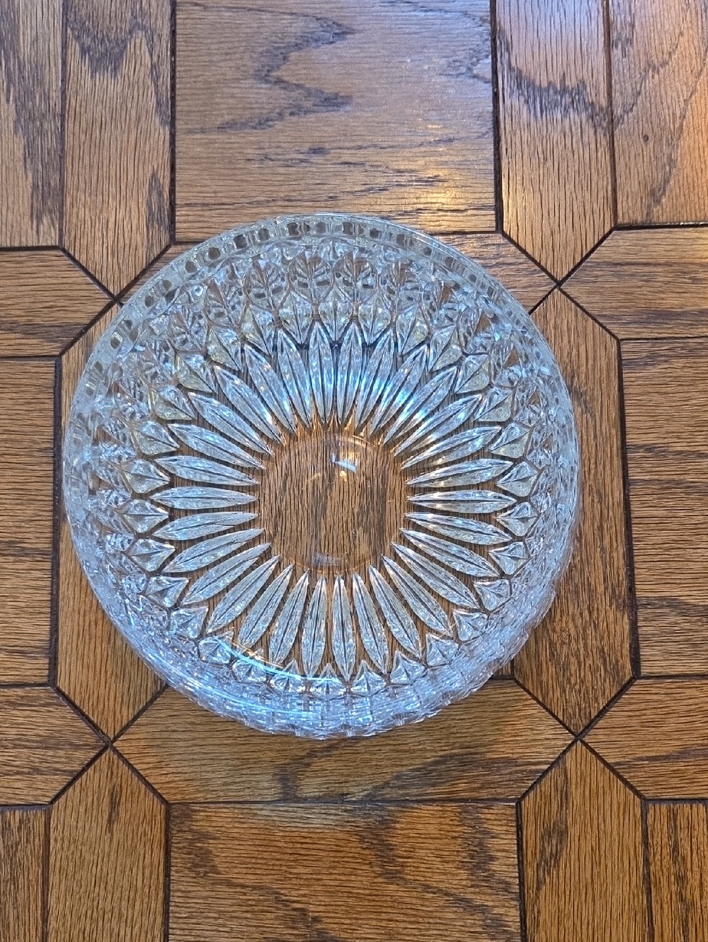 Clear Cut Glass Decorative Bowl